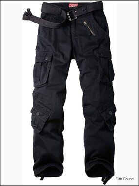 Women's Cotton Cargo Pants with 8 Pockets, Straight Leg, US Size 2